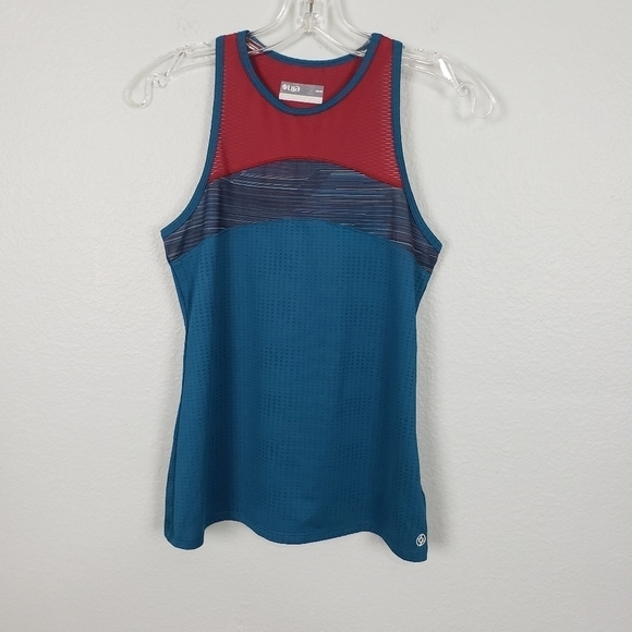 LIJA Athletic Racerback Tank Blue/ Burgundy Sz XS Sport Workout Tennis Golf - Picture 1 of 6